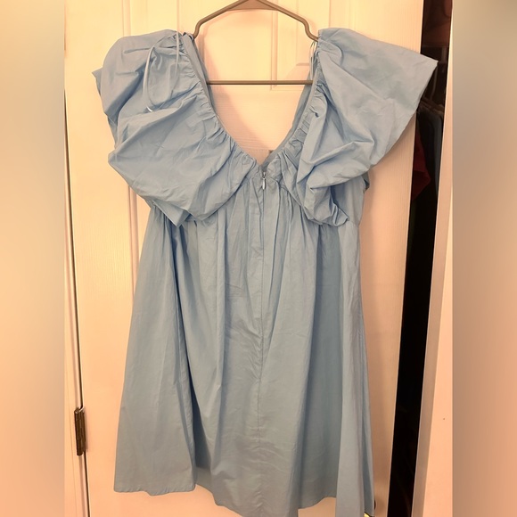 Light Blue Ruffled Mini Dress - Picture 2 of 3